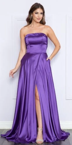 Poly USA | Ed Young 9188 Long Strapless A-Line Satin Gown With Pockets Corset Back(Poly Usa 9188 Long Strapless A Line Satin Gown With Pockets Corset Back) 10 Poly USA | Ed Young 9188 Long Strapless A-Line Satin Gown With Pockets Corset Back(Poly Usa 9188 Long Strapless A Line Satin Gown With Pockets Corset Back) -Discount Dress Shops 9188Purple 3
