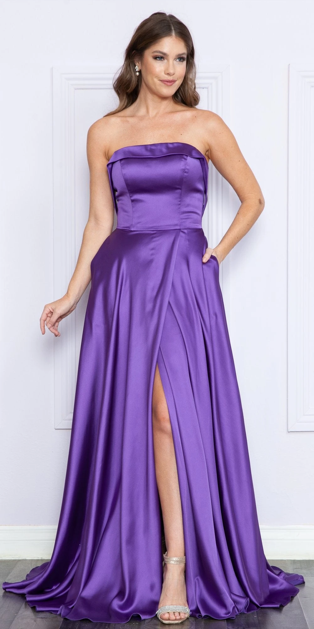 Poly USA | Ed Young 9188 Long Strapless A-Line Satin Gown With Pockets Corset Back(Poly Usa 9188 Long Strapless A Line Satin Gown With Pockets Corset Back) 5 Poly USA | Ed Young 9188 Long Strapless A-Line Satin Gown With Pockets Corset Back(Poly Usa 9188 Long Strapless A Line Satin Gown With Pockets Corset Back) - Image 5