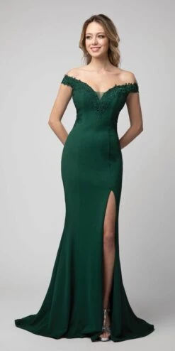 Juno 928 Off-Shoulder Mermaid Long Prom Dress With Slit(Off Shoulder Mermaid Long Prom Dress Black With Slit) -Discount Dress Shops 928 juno emerald green 73b4e9d0 1dc8 4a95 9ad2 b0cdf9bfc3c4