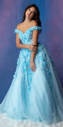 Eureka 9339 Quinceanera Glitter Mesh Ball Gown Includes Cape(Eureka 9339 Quinceanera Glitter Mesh Ball Gown Includes Cape) -Discount Dress Shops 9339BahamaBlue 5