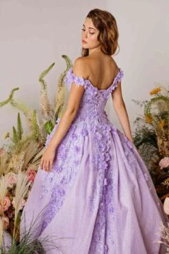 Eureka 9339 Quinceanera Glitter Mesh Ball Gown Includes Cape(Eureka 9339 Quinceanera Glitter Mesh Ball Gown Includes Cape) -Discount Dress Shops 9339Lilac 1