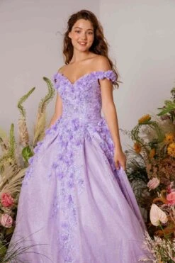 Eureka 9339 Quinceanera Glitter Mesh Ball Gown Includes Cape(Eureka 9339 Quinceanera Glitter Mesh Ball Gown Includes Cape) -Discount Dress Shops 9339Lilac 12