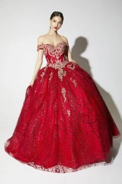 Eureka Fashion 9778 Floor Length Quinceanera Poofy Off Shoulder Gown(Eureka Fashion 9778 Floor Length Quinceanera Poofy Off Shoulder Gown)