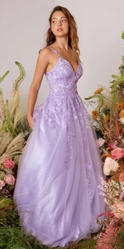 Eureka 9858 Floor Length A-Line Glitter Mesh Gown(Eureka 9858 Floor Length A Line Glitter Mesh Gown) -Discount Dress Shops 9858Lilac 5