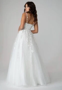 Eureka 9858 Floor Length A-Line Glitter Mesh Gown(Eureka 9858 Floor Length A Line Glitter Mesh Gown) -Discount Dress Shops 9858OffWhite 7