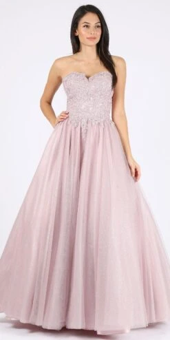Eureka 9898 Prom Ball Gown Strapless(Victorian Lilac Prom Ball Gown Strapless)