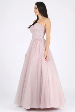 Eureka 9898 Prom Ball Gown Strapless(Victorian Lilac Prom Ball Gown Strapless) -Discount Dress Shops 9898 eureka victorian lilac left side