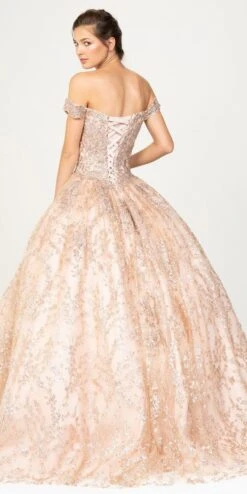 Eureka 9909 Off-Shoulder Ball Gown Lace-Up Back(Off Shoulder Rose Gold Prom Ball Gown Lace Up Back) 13 Eureka 9909 Off-Shoulder Ball Gown Lace-Up Back(Off Shoulder Rose Gold Prom Ball Gown Lace Up Back) -Discount Dress Shops 9909 eureka rose gold back
