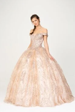 Eureka 9909 Off-Shoulder Ball Gown Lace-Up Back(Off Shoulder Rose Gold Prom Ball Gown Lace Up Back) 15 Eureka 9909 Off-Shoulder Ball Gown Lace-Up Back(Off Shoulder Rose Gold Prom Ball Gown Lace Up Back) -Discount Dress Shops 9909 eureka rose gold side