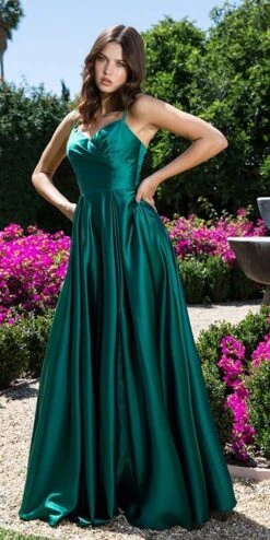 Eureka 9925 Floor Length Satin A-Line Dress With Pockets(Eureka 9925 Floor Length Satin A Line Dress With Pockets) -Discount Dress Shops 9925 hunter green 7a5d4929 2931 4d46 8d2a e3fa2c26fef5