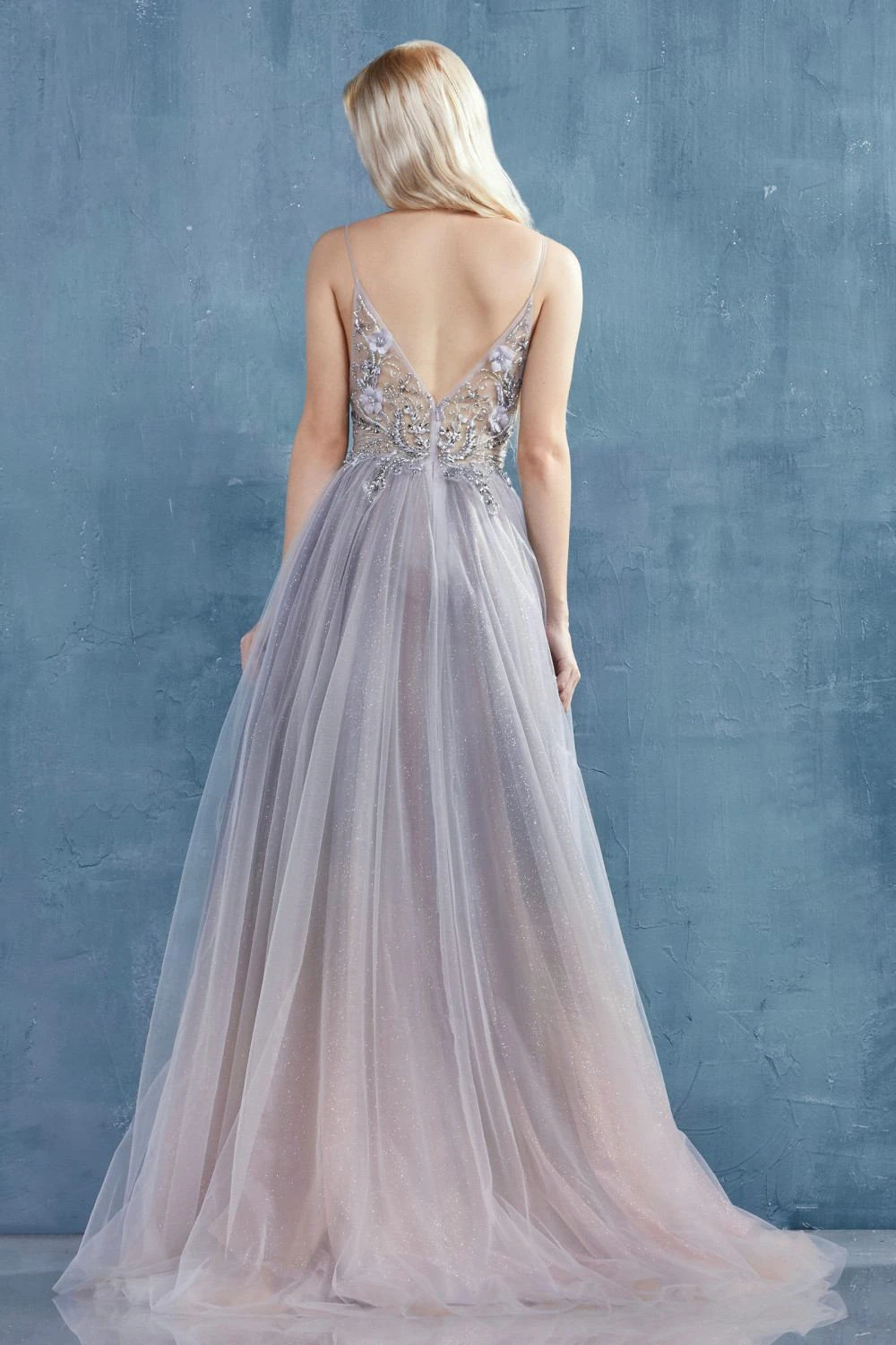 Andrea & Leo A0850 Appliqued Long Dress Sheer-Midriff(Blush Mauve Appliqued Long Prom Dress With Sheer Midriff) 9 Andrea & Leo A0850 Appliqued Long Dress Sheer-Midriff(Blush Mauve Appliqued Long Prom Dress With Sheer Midriff) - Image 9