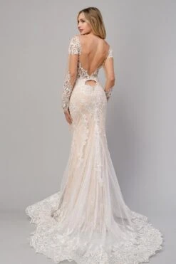 Andrea & Leo A1022 Bohemian Lace Mermaid Gown(Bohemian Lace Mermaid Gown By Andrea Leo A1022) -Discount Dress Shops A1022 andrea and leo off white back