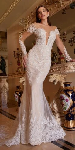 Andrea & Leo A1022 Bohemian Lace Mermaid Gown(Bohemian Lace Mermaid Gown By Andrea Leo A1022)