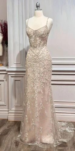Andrea & Leo A1186 Floor Length Fitted Embellished Nude Gown(Andrea Leo A1186 Floor Length Fitted Embellished Nude Gown) 9 Andrea & Leo A1186 Floor Length Fitted Embellished Nude Gown(Andrea Leo A1186 Floor Length Fitted Embellished Nude Gown) -Discount Dress Shops A1186 2