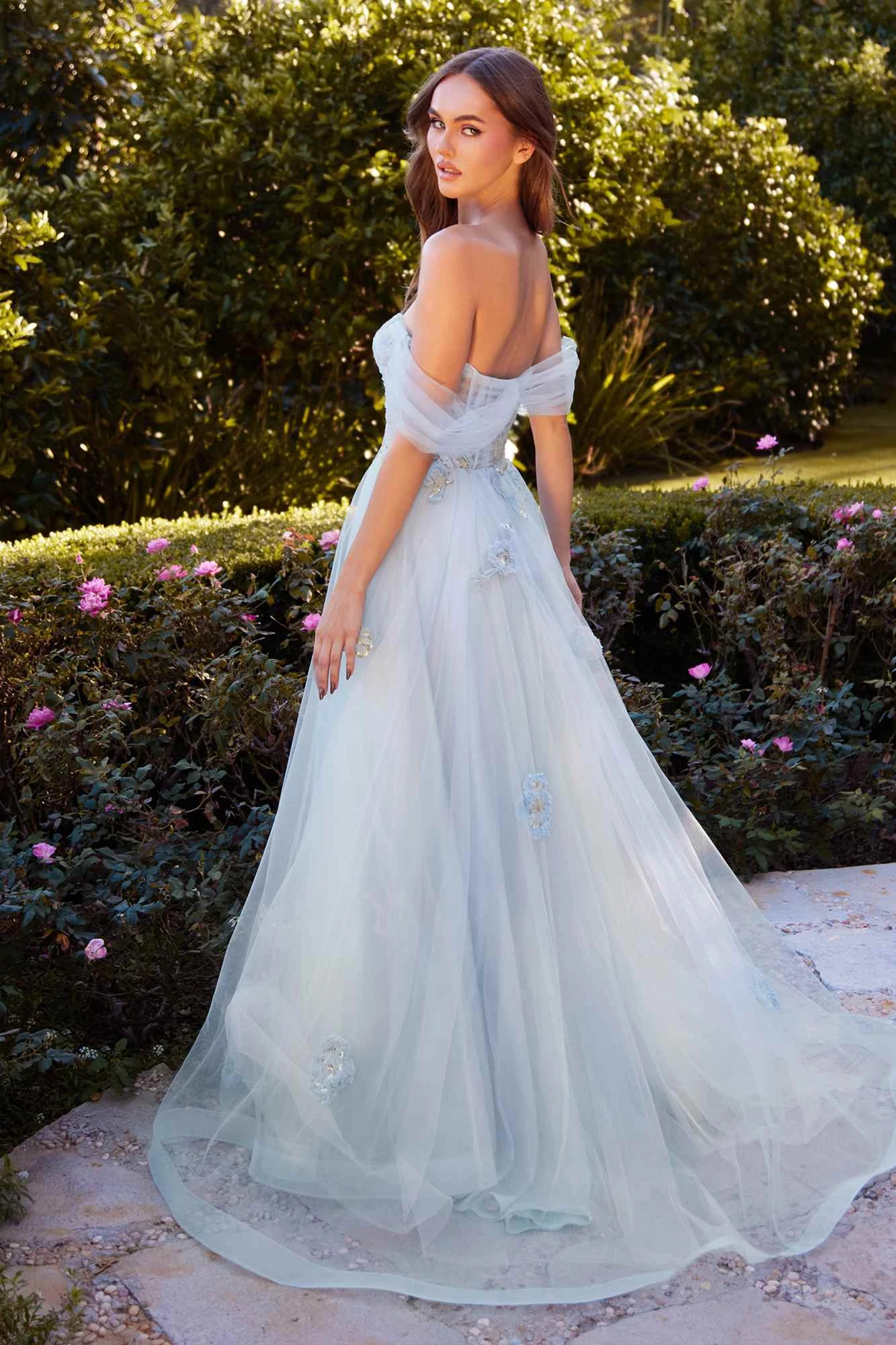 Andrea & Leo A1246 Long Off The Shoulder Floral Applique Tulle Ball Gown(Andrea Leo A1246 Long Off The Shoulder Floral Applique Tulle Ball Gown) 7 Andrea & Leo A1246 Long Off The Shoulder Floral Applique Tulle Ball Gown(Andrea Leo A1246 Long Off The Shoulder Floral Applique Tulle Ball Gown) - Image 7