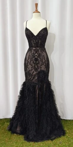 Andrea & Leo A1299 Long Fitted Corset Back Trumpet Silhouette Dress(Andrea Leo A1299 Long Fitted Corset Back Trumpet Silhouette Dress) -Discount Dress Shops A1299 2