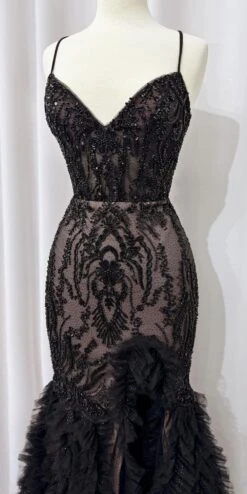 Andrea & Leo A1299 Long Fitted Corset Back Trumpet Silhouette Dress(Andrea Leo A1299 Long Fitted Corset Back Trumpet Silhouette Dress) -Discount Dress Shops A1299 4