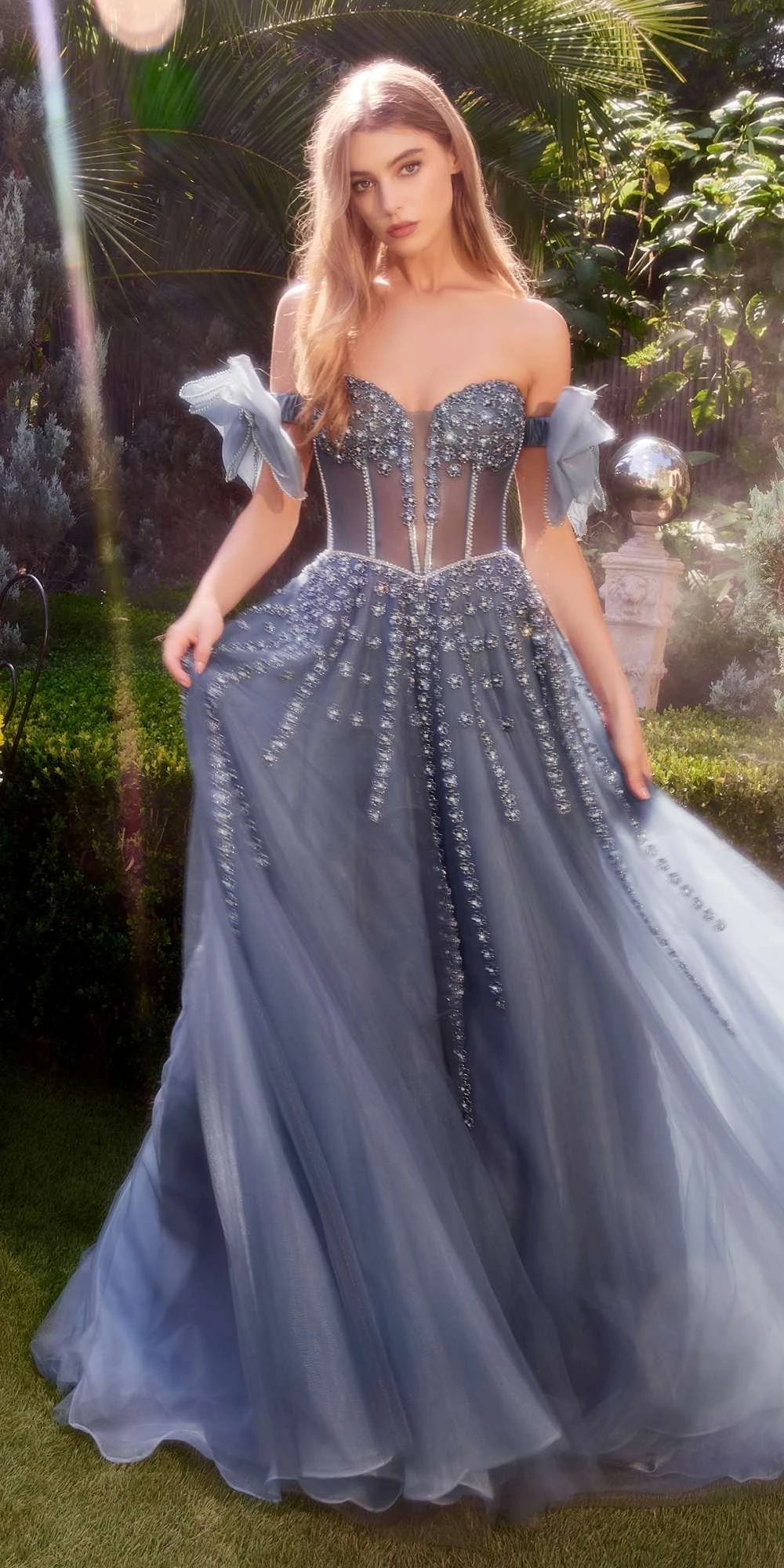 Andrea & Leo A1338 Long Strapless Beaded Gown With Bow Arm Bands(Andrea Leo A1338 Long Strapless Beaded Gown With Bow Arm Bands) 7 Andrea & Leo A1338 Long Strapless Beaded Gown With Bow Arm Bands(Andrea Leo A1338 Long Strapless Beaded Gown With Bow Arm Bands) - Image 7