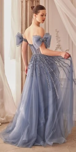 Andrea & Leo A1338 Long Strapless Beaded Gown With Bow Arm Bands(Andrea Leo A1338 Long Strapless Beaded Gown With Bow Arm Bands) 19 Andrea & Leo A1338 Long Strapless Beaded Gown With Bow Arm Bands(Andrea Leo A1338 Long Strapless Beaded Gown With Bow Arm Bands) -Discount Dress Shops A1338 midnightblue 2