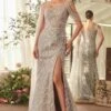 Andrea & Leo A1370 Dress Glimmering Beaded Sheath Gown(Andrea Leo A1370 Dress Glimmering Beaded Sheath Gown)
