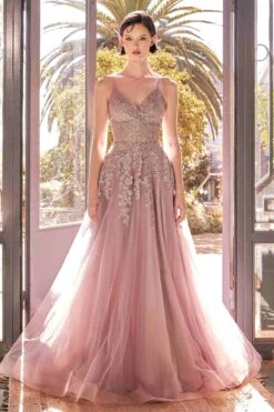 Andrea & Leo A1416 Dress A-Line Lace & Tulle Gown(Andrea Leo A1416 Dress A Line Lace Tulle Gown)