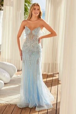 Nox Anabel A1713 Sweetheart Neckline Fully Beaded Strapless Dress(Nox Anabel A1713 Sweetheart Neckline Fully Beaded Strapless Dress)