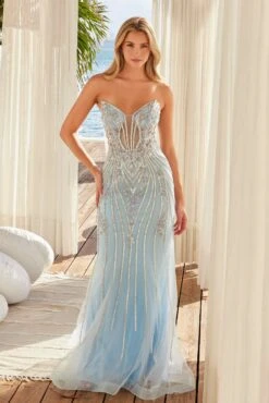 Nox Anabel A1713 Sweetheart Neckline Fully Beaded Strapless Dress(Nox Anabel A1713 Sweetheart Neckline Fully Beaded Strapless Dress) -Discount Dress Shops A1713BLUE 5