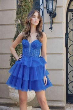 Nox Anabel A824 Short Tulle Homecoming Gown(Nox Anabel A824 Short Tulle Homecoming Gown) -Discount Dress Shops A824 ROYALBLUE 25