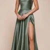 Cinderella Divine BD104 Long Satin A-Line Dress Cowl Neckline Tie Straps(Ladivine Bd104 Long Satin A Line Dress Cowl Neckline Tie Straps 1)