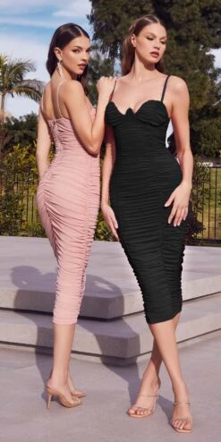 Ladivine BD7027 Bustier Ruched Cocktail Dress(Ladivine Bd7027 Bustier Ruched Cocktail Dress) -Discount Dress Shops BD7027 black nude