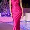 Ladivine BD7044 Long Fitted Satin Slip Gown(Ladivine Bd7044 Long Fitted Satin Slip Gown)