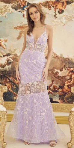 Nox Anabel C1195 Floor Length Fitted Sleeveless Floral Applique Gown(Nox Anabel C1195 Floor Length Fitted Sleeveless Floral Applique Gown)