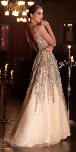 Cinderella Divine C135 Long Beaded Shimmer Ball Gown(Long Beaded Shimmer Ball Gown By Cinderella Divine C135) 9 Cinderella Divine C135 Long Beaded Shimmer Ball Gown(Long Beaded Shimmer Ball Gown By Cinderella Divine C135) -Discount Dress Shops C135 champagne 2 aab17c7b 06a1 487c b8c6 e3bd64cd5397
