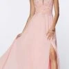 CLEARANCE - Cinderella Divine CD0133 Floor Length A-Line Chiffon Gown (Size M)(Clearance Cinderella Divine Cd0133 Floor Length A Line Chiffon Gown Size M)