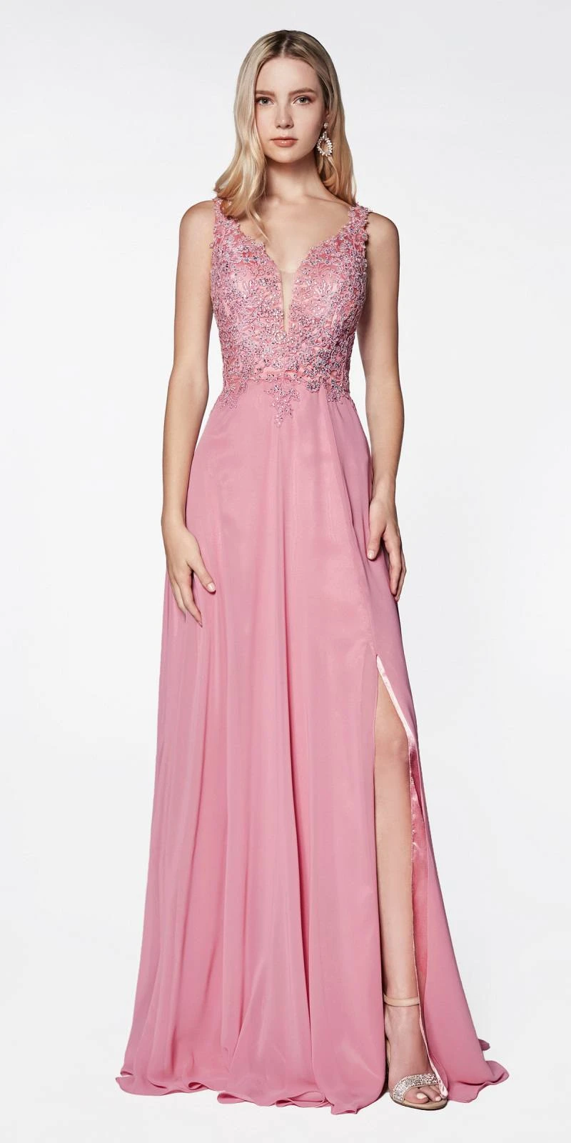 CLEARANCE - Cinderella Divine CD0133 Floor Length A-Line Chiffon Gown (Size M)(Clearance Cinderella Divine Cd0133 Floor Length A Line Chiffon Gown Size M) 3 CLEARANCE - Cinderella Divine CD0133 Floor Length A-Line Chiffon Gown (Size M)(Clearance Cinderella Divine Cd0133 Floor Length A Line Chiffon Gown Size M) - Image 3