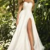 Cinderella Divine CD0166W Satin Strapless A-Line Ball Gown Sweetheart Neck(Ladivine Cd0166w Dress Satin Strapless Bridal A Line Ball Gown Sweetheart Neckline)