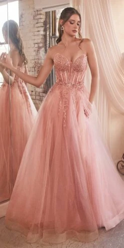 Ladivine CD0230W Long Strapless Layered Tulle Bridal Gown(Ladivine Cd0230w Long Strapless Layered Tulle Bridal Gown) -Discount Dress Shops CD0230 rosegold 1 cc17b633 a7bf 42ce b55f 6547f82c61e0