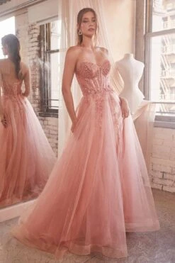 Ladivine CD0230W Long Strapless Layered Tulle Bridal Gown(Ladivine Cd0230w Long Strapless Layered Tulle Bridal Gown) -Discount Dress Shops CD0230 rosegold 2 f6b1ce38 bbf7 4d87 b27d 7ba73f9098cc