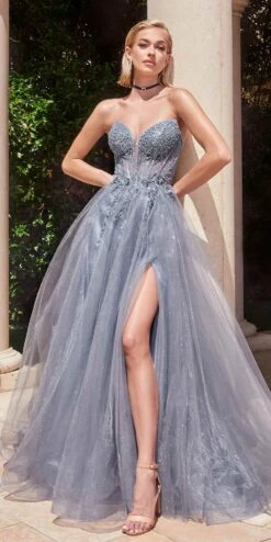 Ladivine CD0230W Long Strapless Layered Tulle Bridal Gown(Ladivine Cd0230w Long Strapless Layered Tulle Bridal Gown) -Discount Dress Shops CD0230 smokyblue 9ced2a05 b3c3 4e2b bad4 4569e4478971