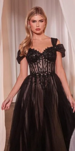 Ladivine CD0237 Long Black Off The Shouler Ball Gown(Ladivine Cd0237 Long Black Off The Shouler Ball Gown) -Discount Dress Shops CD0237 BLACKNUDE 2 bf009b36 d0be 4253 abc7 fd48e1662839