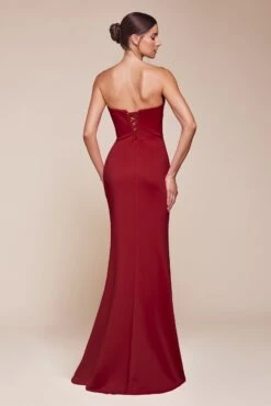 Ladivine CD355 Long Strapless Chiffon Scoop Neck Gown(Ladivine Cd355 Long Strapless Chiffon Scoop Neck Gown) -Discount Dress Shops CD355 RED 2 314c2f60 9b87 4233 9937 991ecbbb1422