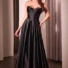 Ladivine CD378 Dress Strapless Satin A-Line Gown(Ladivine Cd378 Dress Strapless Satin A Line Gown)