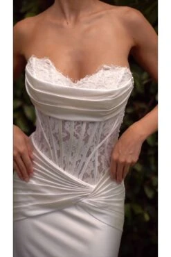 Ladivine CD797W Dress Strapless Sweetheart Satin Wedding Gown(Ladivine Cd797w Dress Strapless Sweetheart Satin Wedding Gown) -Discount Dress Shops CD797W LADIVINE OFF WHITE ZOOM