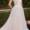 Ladivine CD854W Floor Length Lace And Tulle A-Line Wedding Gown(Ladivine Cd854w Floor Length Lace And Tulle A Line Wedding Gown)