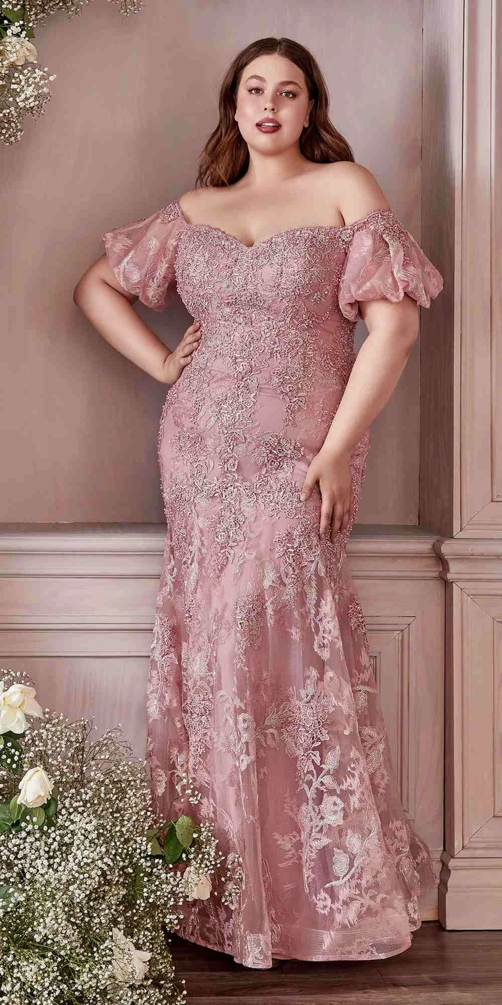 Cinderella Divine CD959 Off The Shoulder Puff Sleeve Lace Mermaid Gown(Off The Shoulder Puff Sleeve Lace Mermaid Gown By Cinderella Divine Cd959) 5 Cinderella Divine CD959 Off The Shoulder Puff Sleeve Lace Mermaid Gown(Off The Shoulder Puff Sleeve Lace Mermaid Gown By Cinderella Divine Cd959) - Image 5