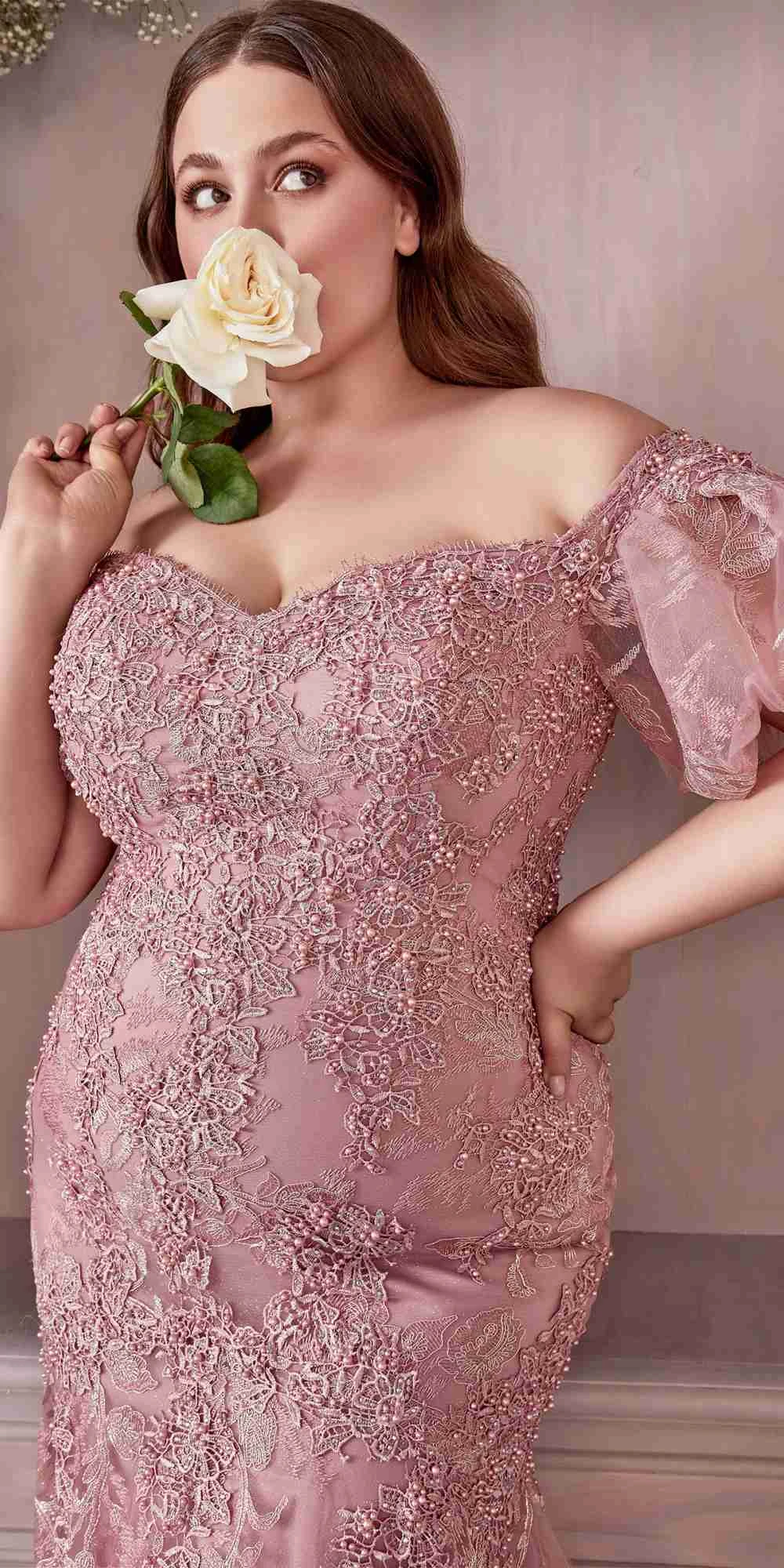 Cinderella Divine CD959 Off The Shoulder Puff Sleeve Lace Mermaid Gown(Off The Shoulder Puff Sleeve Lace Mermaid Gown By Cinderella Divine Cd959) 7 Cinderella Divine CD959 Off The Shoulder Puff Sleeve Lace Mermaid Gown(Off The Shoulder Puff Sleeve Lace Mermaid Gown By Cinderella Divine Cd959) - Image 7