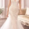 Cinderella Divine CDS401 Long Beaded Hourglass Mermaid Wedding Dress V-Neck(Long Beaded Off White Hourglass Mermaid Wedding Dress V Neck)