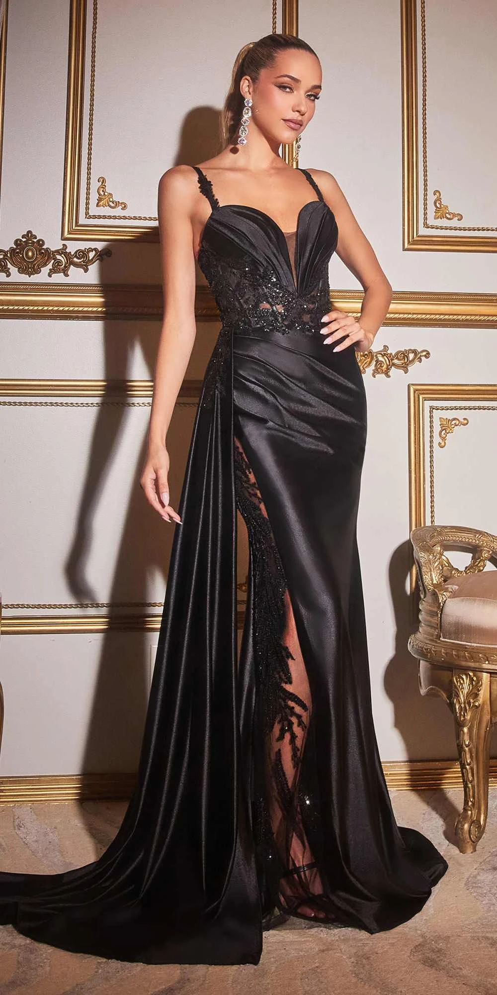 Ladivine CDS417 Floor Length Soft Satin Fitted Gown With Side Sash(Ladivine Cds417 Floor Length Soft Satin Fitted Gown With Side Sash) 6 Ladivine CDS417 Floor Length Soft Satin Fitted Gown With Side Sash(Ladivine Cds417 Floor Length Soft Satin Fitted Gown With Side Sash) - Image 6