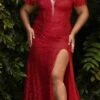 Cinderella Divine CH167C Long Off The Shoulder Sequins Dress With Slit(Long Off The Shoulder Sequins Dress With Slit By Cinderella Divine Ch167c)