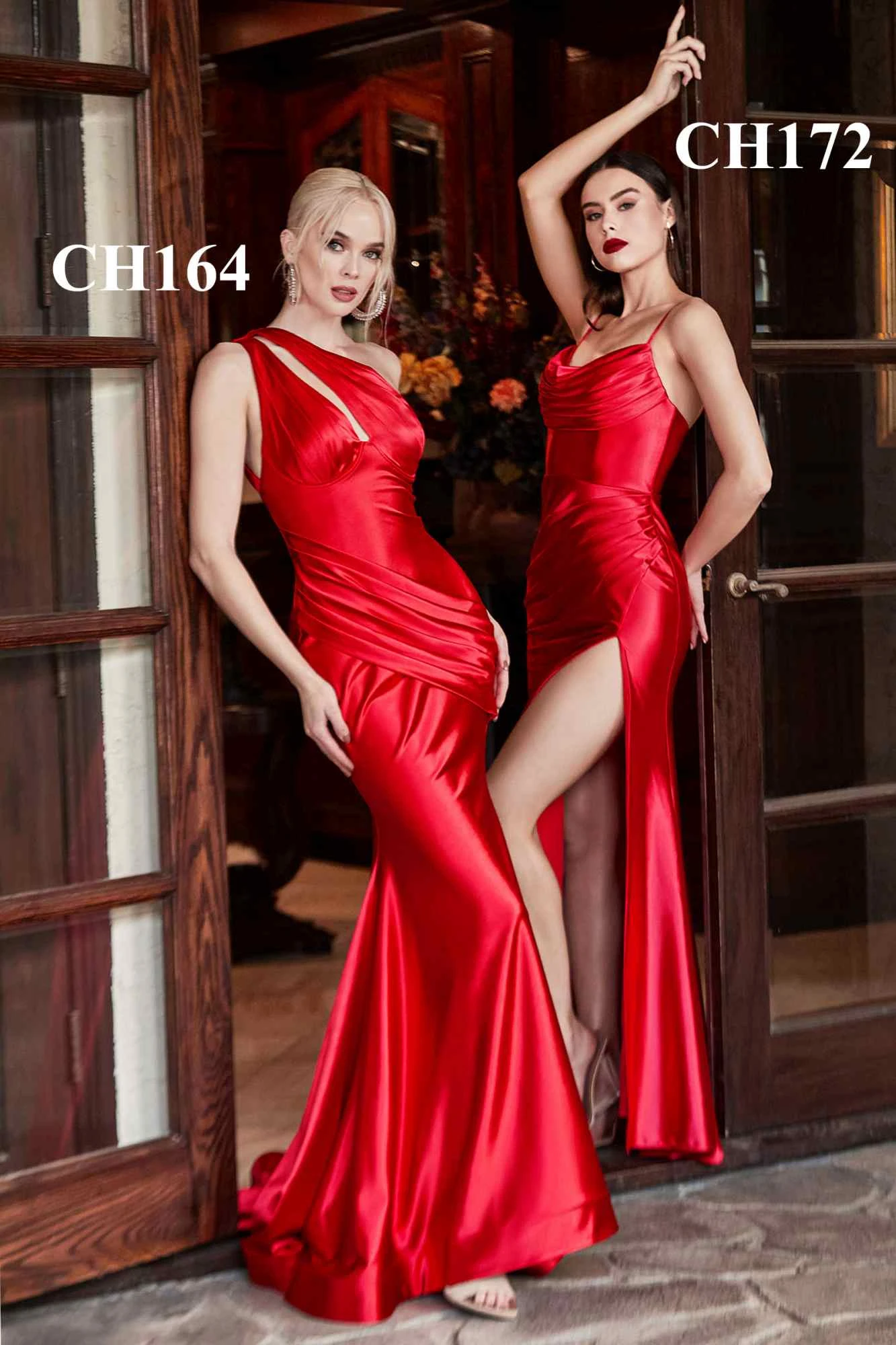 Cinderella Divine CH172 Long Satin Gown With Cowl Neckline And Slit(Long Satin Gown With Cowl Neckline And Slit By Cinderella Divine Ch172) 2 Cinderella Divine CH172 Long Satin Gown With Cowl Neckline And Slit(Long Satin Gown With Cowl Neckline And Slit By Cinderella Divine Ch172) - Image 2